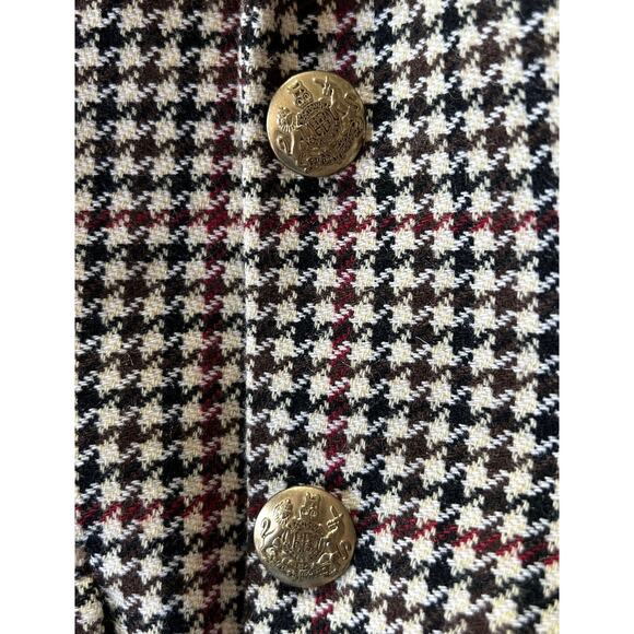 J. Crew Women’s Size Medium Wool Blend Houndstooth 2 Button Blazer - Picture 5 of 8